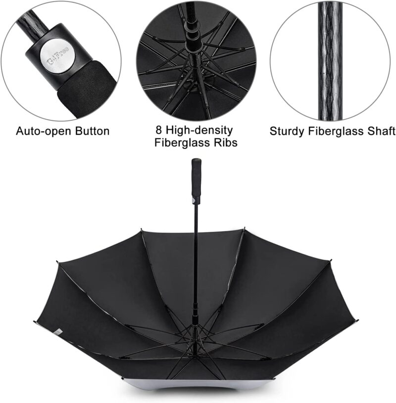 62 inch windproof uv protection oversized golf umbrella