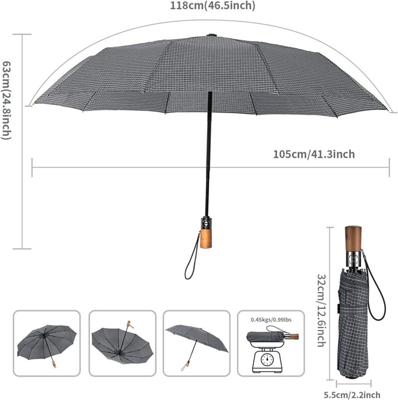 logo windproof compact folding umbrella