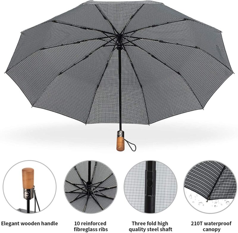 logo windproof compact folding umbrella