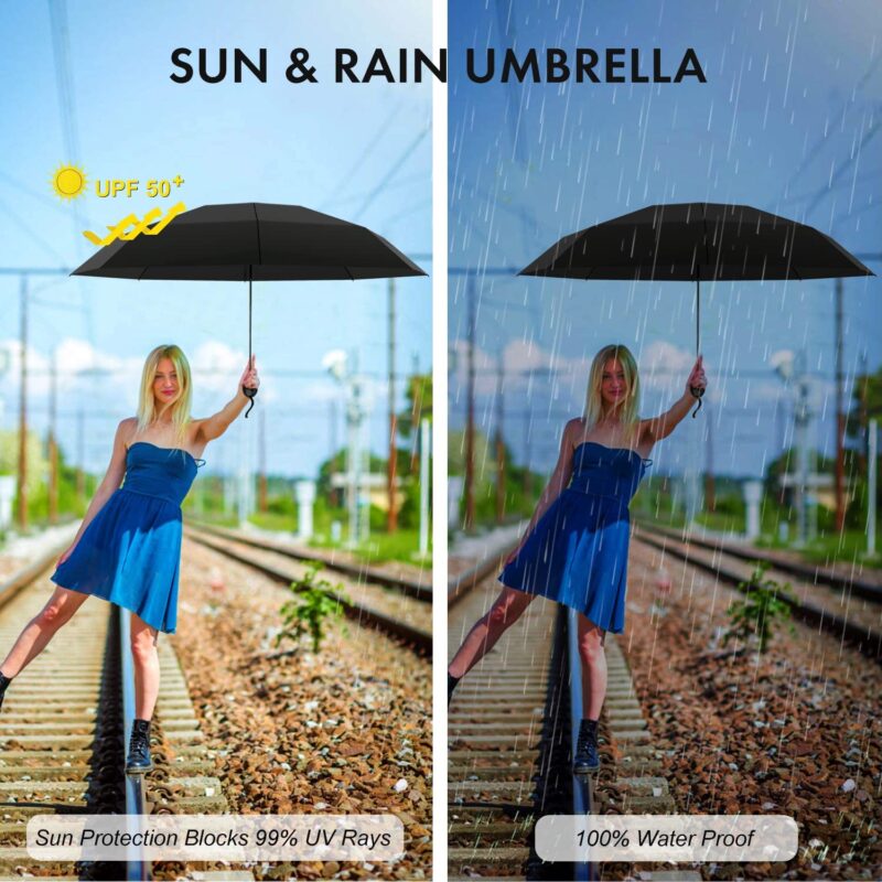 logo windproof compact portable folding umbrella