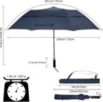 62 inch double canopy portable oversized golf umbrella