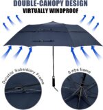 62 inch double canopy portable oversized golf umbrella