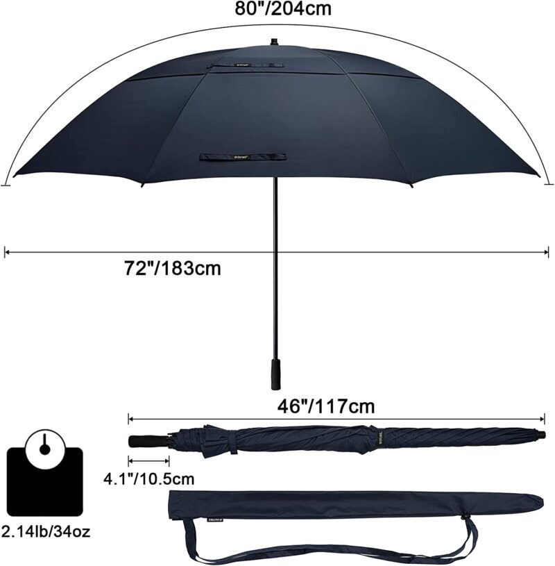 80 inch double canopy oversized golf umbrella