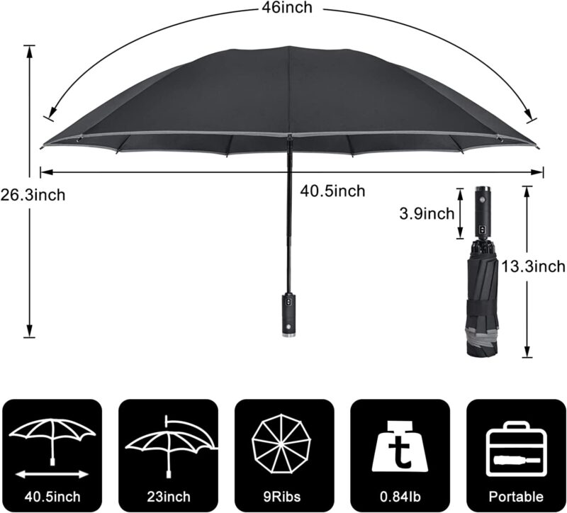 led led reverse folding umbrella