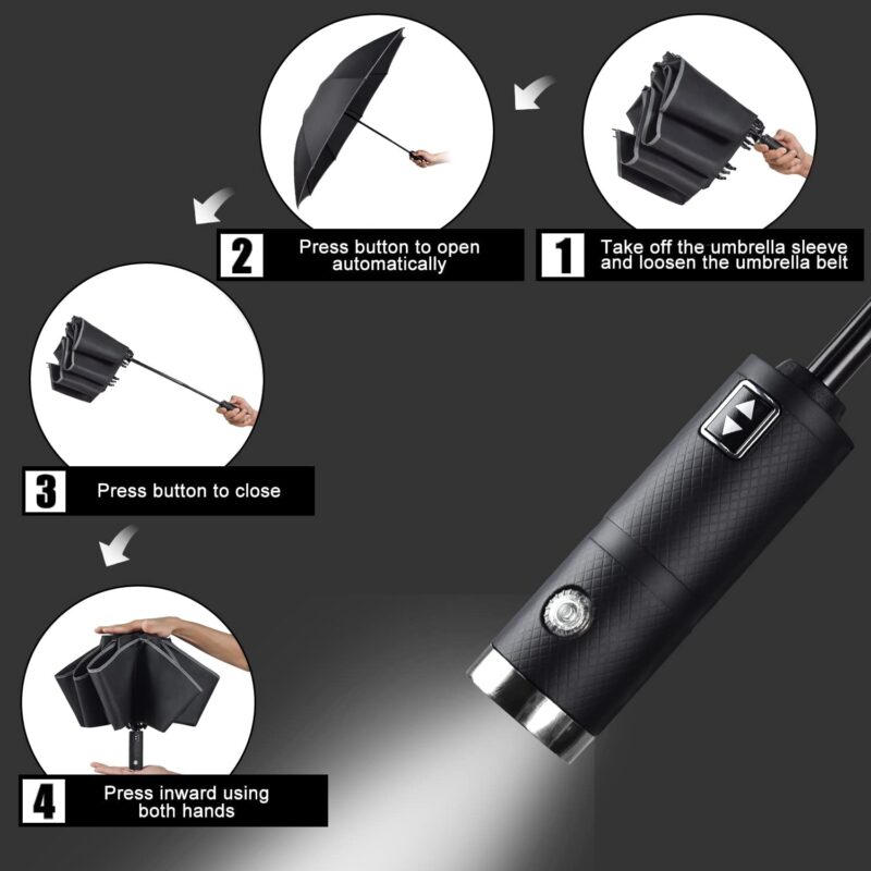 led led reverse folding umbrella