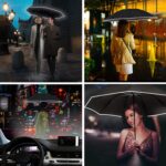 led led reverse folding umbrella