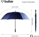 62 inch windproof double canopy umbrella