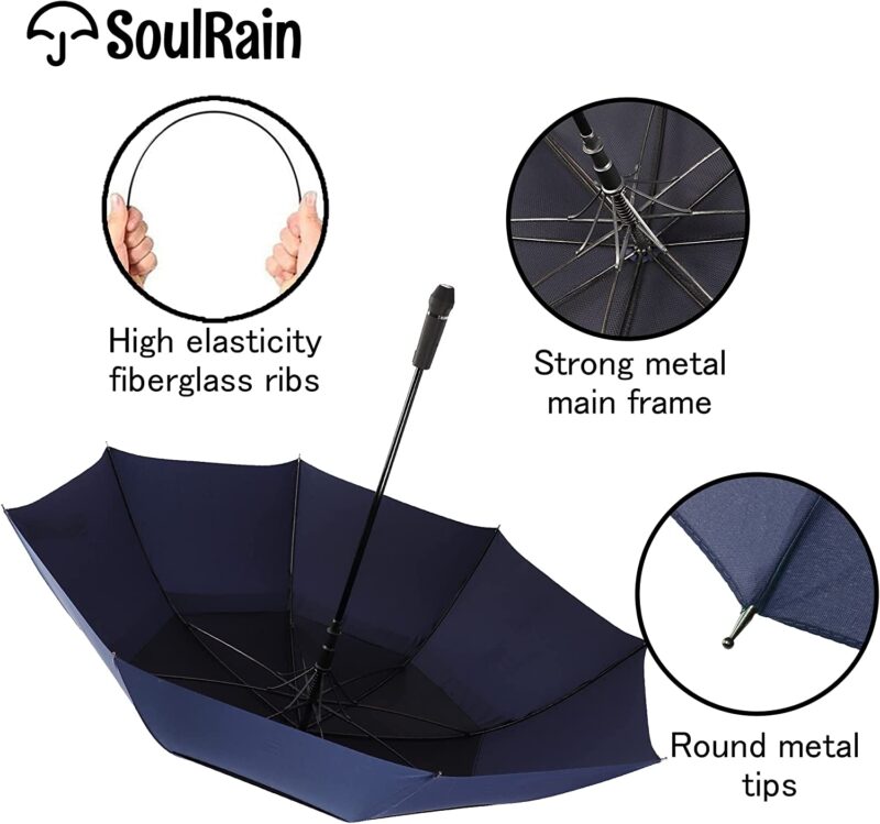 62 inch windproof double canopy umbrella