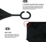logo windproof uv protection reverse umbrella