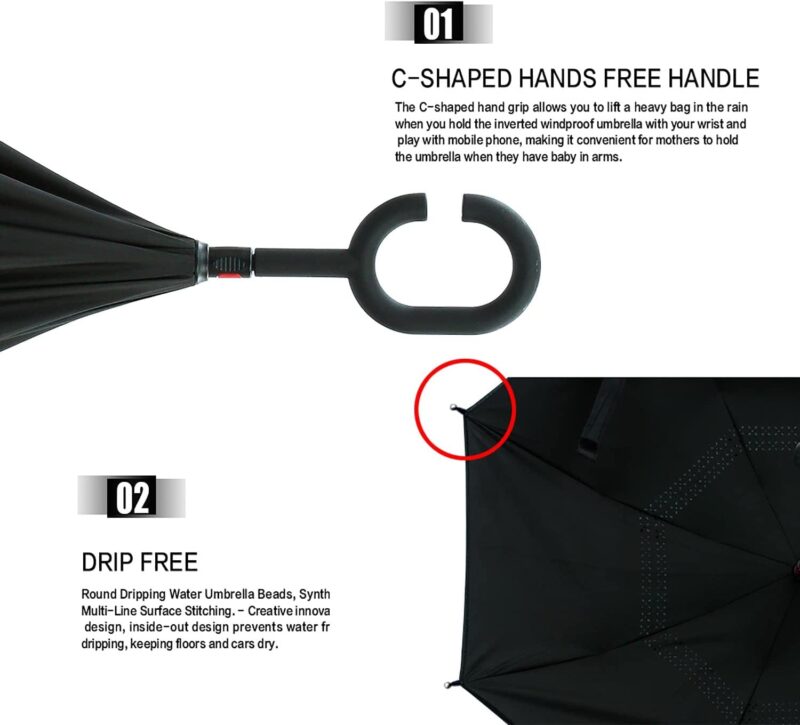 logo windproof uv protection reverse umbrella