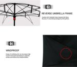 logo windproof uv protection reverse umbrella