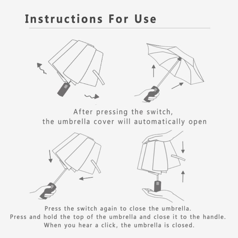 automatic windproof double canopy reverse umbrella