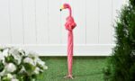 gift craft pink flamingo full size standing parasol umbrella for rain of shine