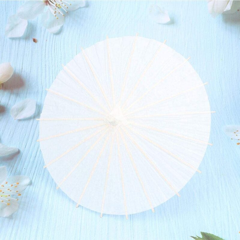 rainproof paper umbrella handmade chinese oiled paper umbrella parasol great for wedding bridesmaids pure white 2