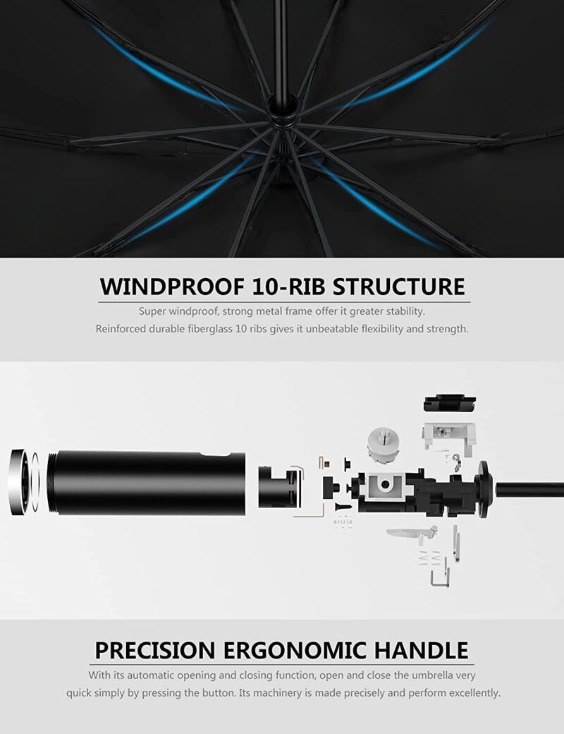 logo windproof uv protection reverse folding umbrella