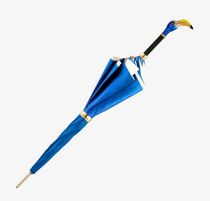 flamingo sapphire blue long handle umbrella