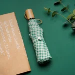 japanese wooden handle windproof compact folding umbrella
