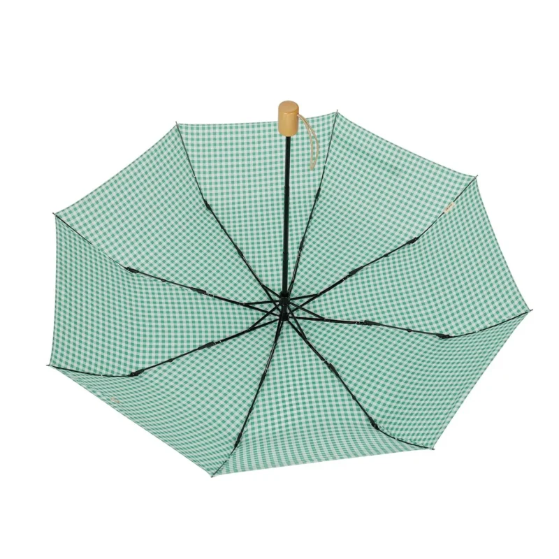 japanese wooden handle windproof compact folding umbrella
