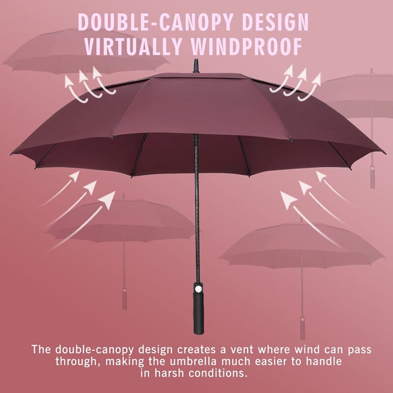 logo 68 inch automatic windproof oversized golf umbrella