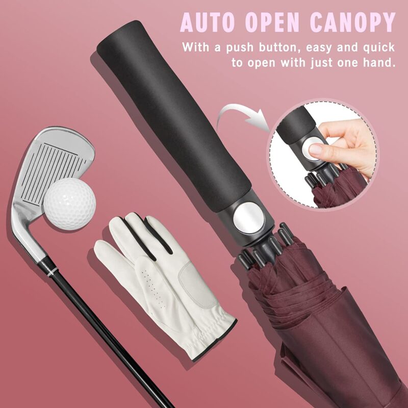 logo 68 inch automatic windproof oversized golf umbrella