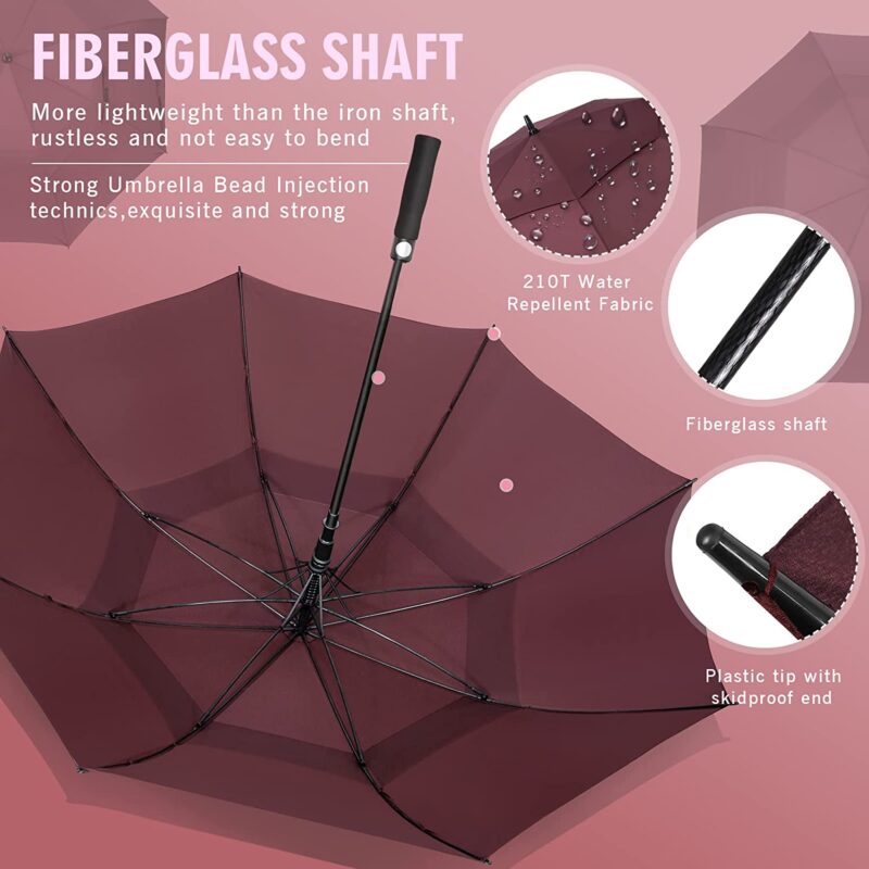 logo 68 inch automatic windproof oversized golf umbrella