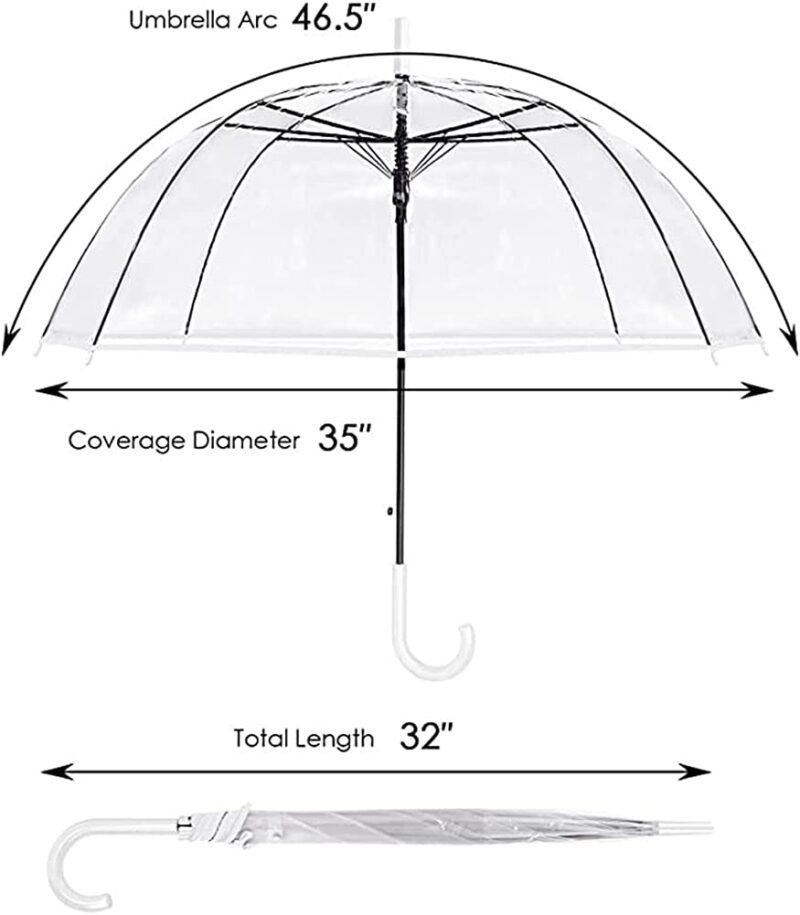 automatic windproof clear bubble wedding umbrella