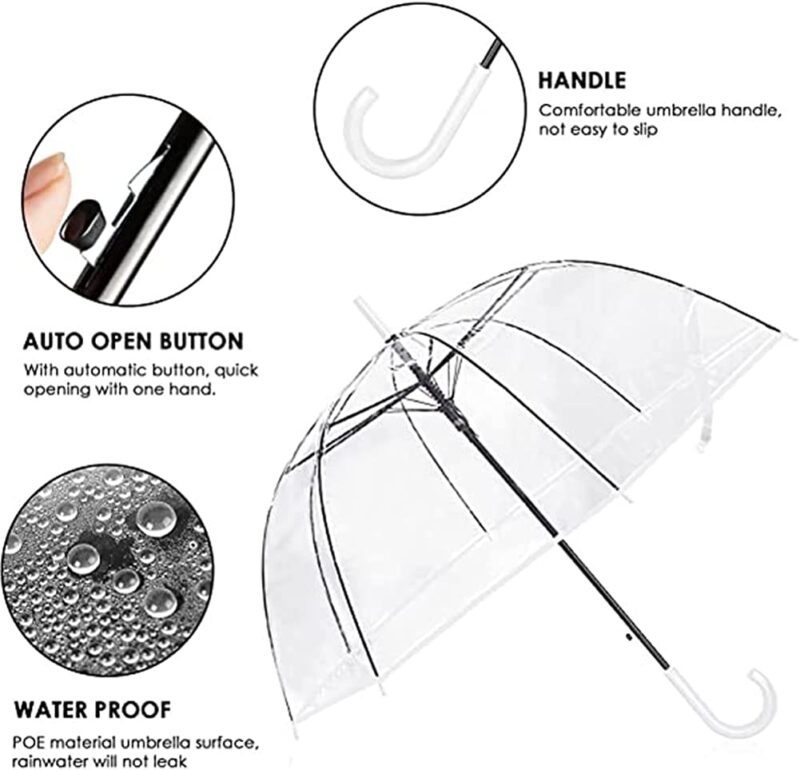automatic windproof clear bubble wedding umbrella