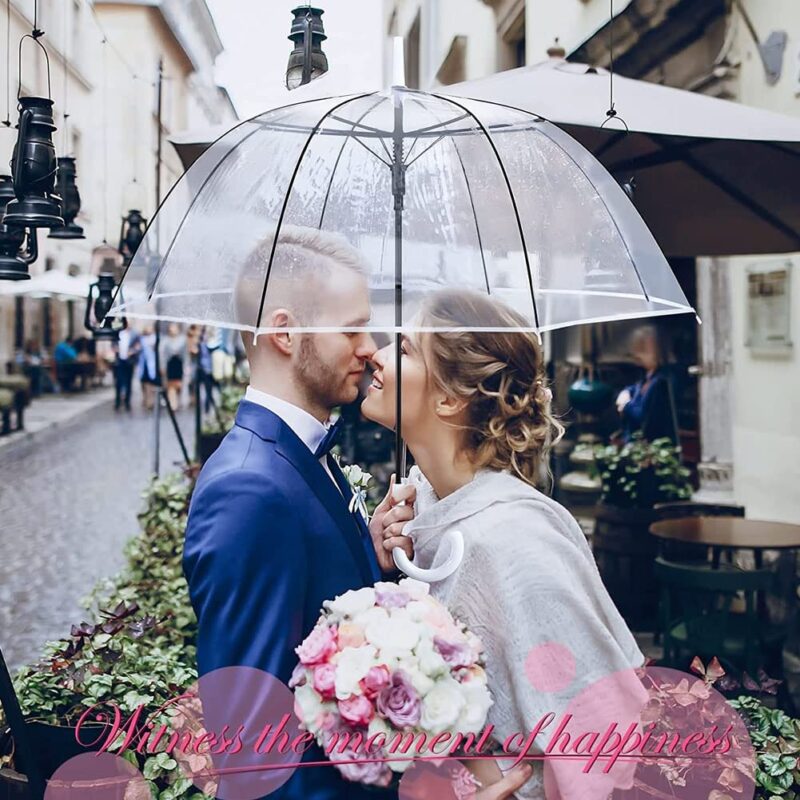 automatic windproof clear bubble wedding umbrella