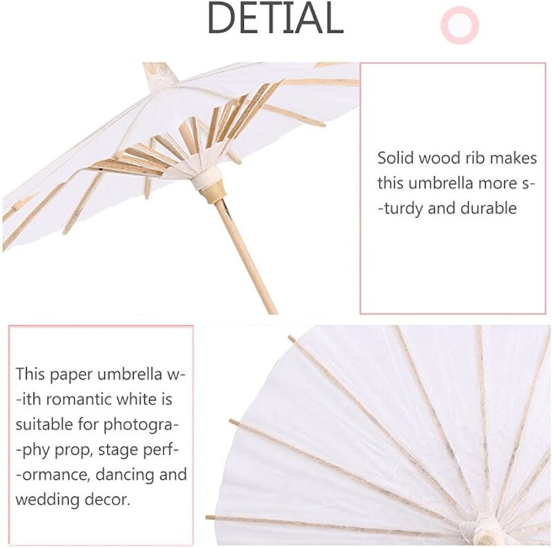 paper parasols umbrella 60cm paper umbrella white diy umbrella for photo taking cosplay decorative use