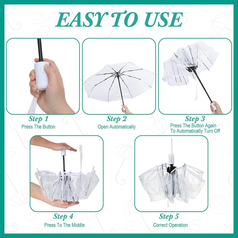 pack of 12 automatic clear wedding umbrella