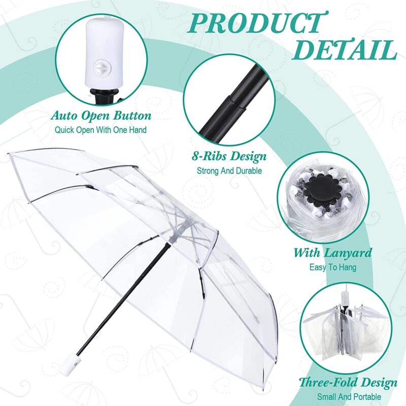 pack of 12 automatic clear wedding umbrella