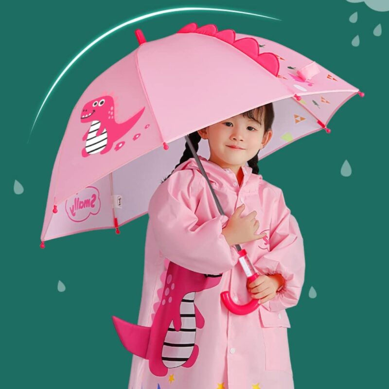children transparent long umbrella for boys girls cartoon dinosaur umbrella baby parasol umbrella kids clear umbrellas