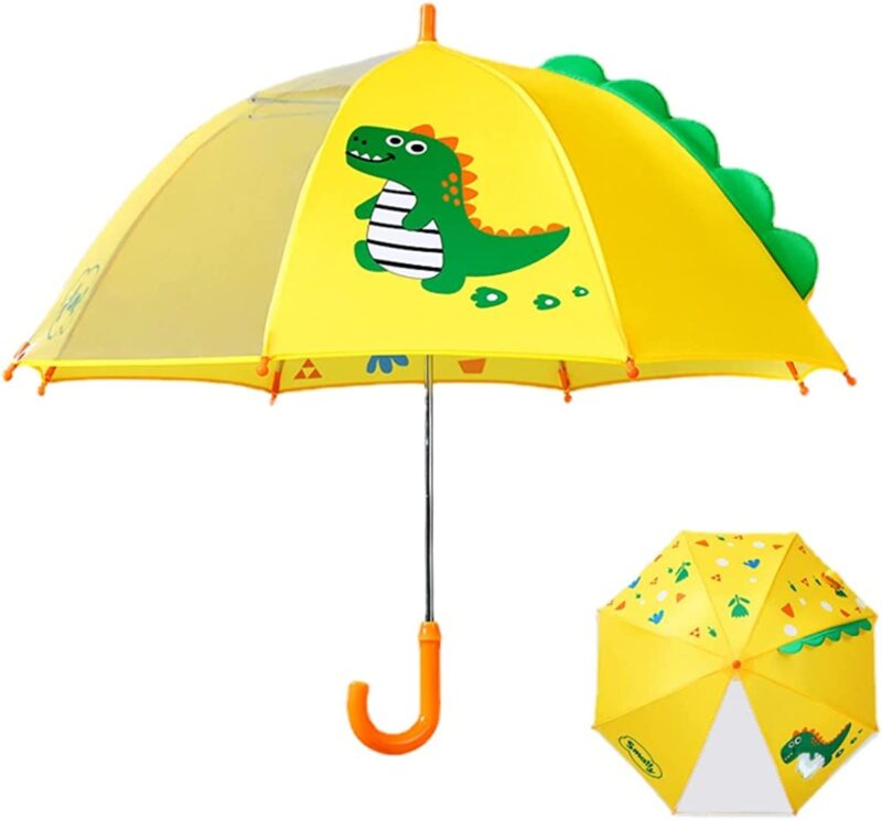 children transparent long umbrella for boys girls cartoon dinosaur umbrella baby parasol umbrella kids clear umbrellas
