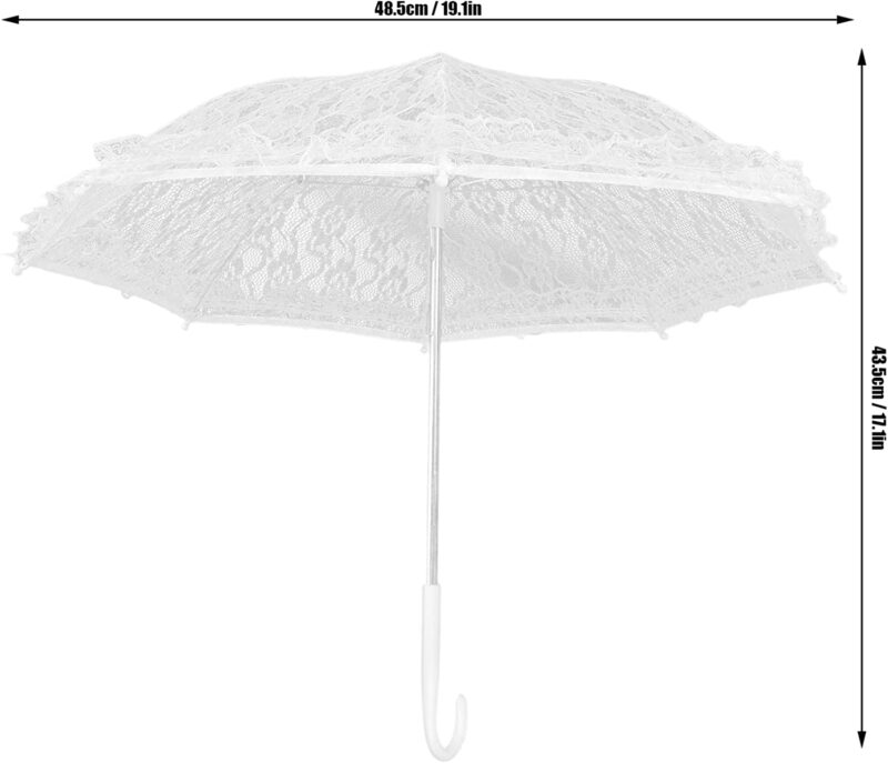 wedding bridal umbrella white decorative lace embroidery umbrella for wedding stage show decoration 48 5cm x 43 5cm / 19