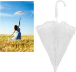 wedding bridal umbrella white decorative lace embroidery umbrella for wedding stage show decoration 48 5cm x 43 5cm / 19