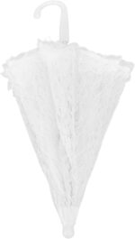 wedding bridal umbrella white decorative lace embroidery umbrella for wedding stage show decoration 48 5cm x 43 5cm / 19
