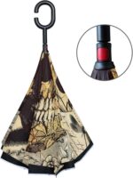 logo windproof reverse umbrella