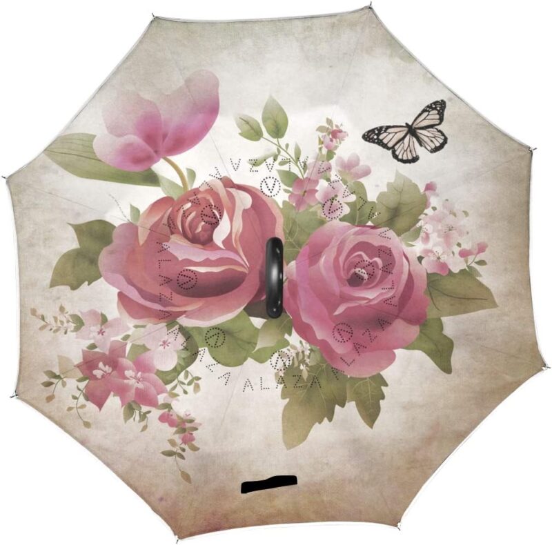 logo windproof reverse umbrella