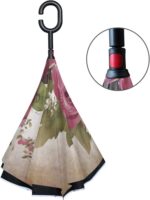 logo windproof reverse umbrella