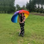 logo uv protection rainbow parasol