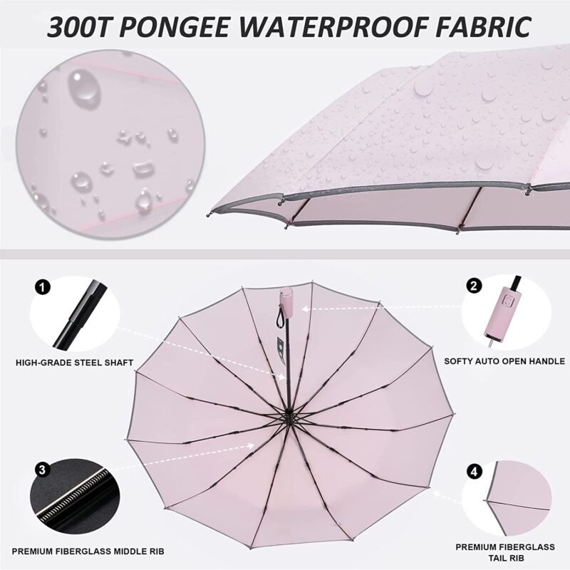 logo windproof compact portable oversized folding umbrella