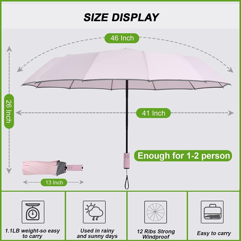 logo windproof compact portable oversized folding umbrella