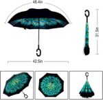 logo windproof uv protection reverse umbrella