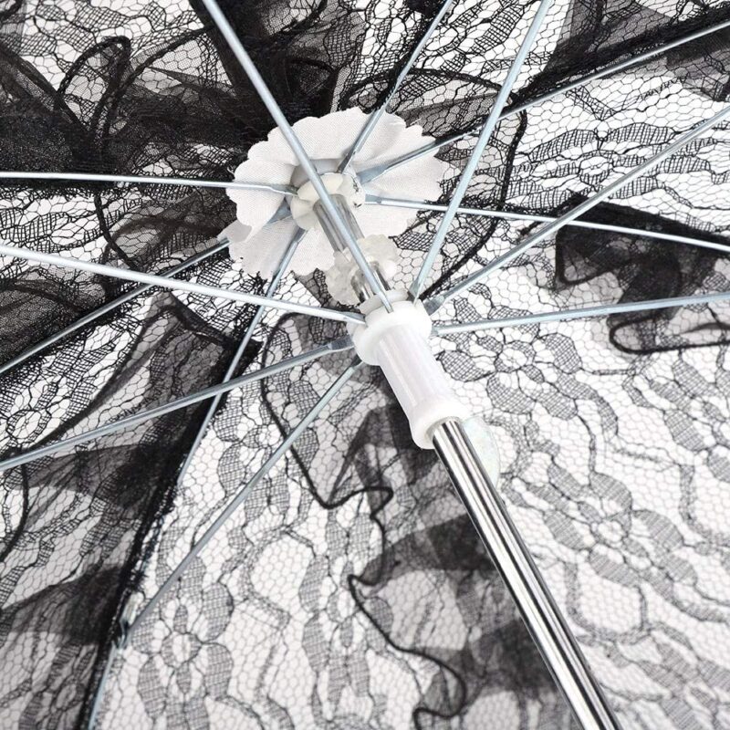 black color lace parasol