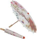 handmade chinese umbrella parasol diy paper umbrellas classical silk cloth umbrella with plum blossoms painting dancin