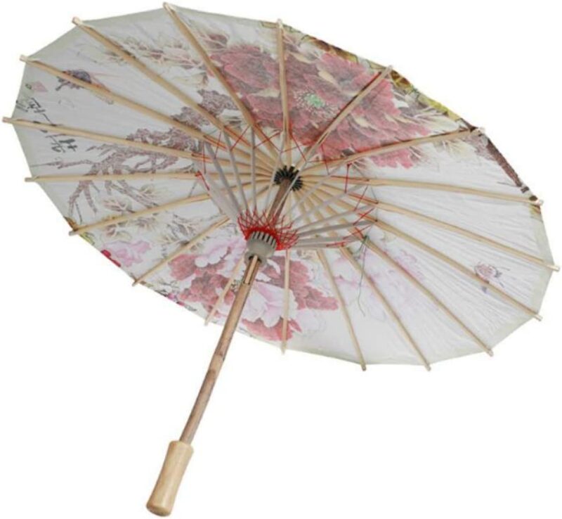 handmade chinese umbrella parasol diy paper umbrellas classical silk cloth umbrella with plum blossoms painting dancin