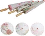 handmade chinese umbrella parasol diy paper umbrellas classical silk cloth umbrella with plum blossoms painting dancin