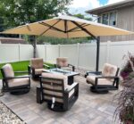 logo oversized parasol