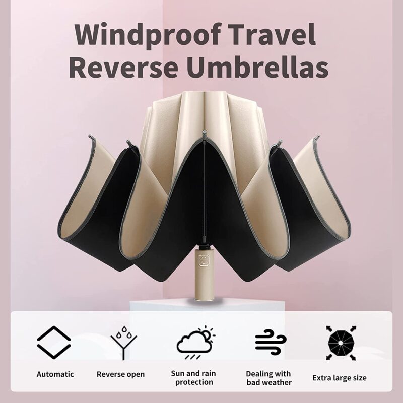 logo automatic windproof compact oversized parasol