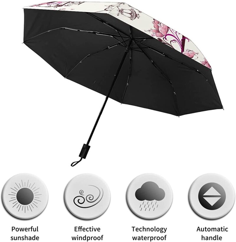 small automatic windproof compact folding umbrella